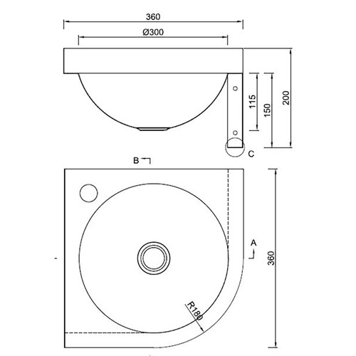 B&F Wash Basin | Corner | Includes Décor Skirt